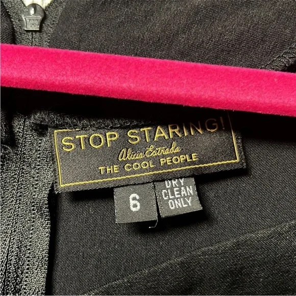 Stop Staring vintage inspired pinup retro Elegant Black Peplum Dress - Picture 8 of 15